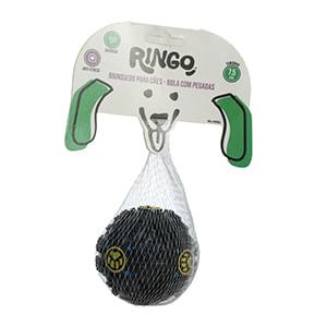 Brinquedo Para Cães Bola Pegada Pvc Preta 7,5cm RG0006 - Ringo