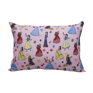 Fronha Estampada Disney Dança Princesas Rosa Cravo 100% Algodão 48x68cm Ref.0010322RSC Portallar