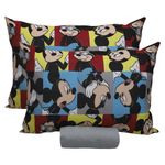 Jogo_Cama_Casal_Disney_Mickey_Glasses_Cinza_100%_Algodão_30cm_3_Peças_0310498_-_Portallar