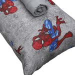 Jogo_Cama_Solteiro_Infantil_Homem_Aranha_Marvel_Spider_Wall_Cinza_30cm_2_Peças_Ref.0310501_Portallar