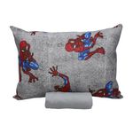 Jogo_Cama_Solteiro_Infantil_Homem_Aranha_Marvel_Spider_Wall_Cinza_30cm_2_Peças_Ref.0310501_Portallar