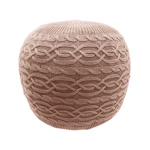 Puff Tricot Imperial Bege 40x40x50cm Ref.416045 Dommun Decor