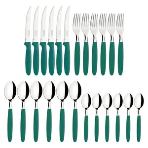 Faqueiro Ipanema 24 Peças Inox Cabo Polipropileno Verde Esmeralda 23398291 - Tramontina