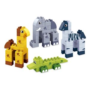 Blocos de Montar Familia Zoo Kit 4 Animais 80 Peças 684 - Usual Brinquedos