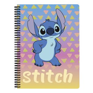 Caderno Universitário Espiral Capa Dura Stitch Triângulos 1 Matéria 80 Folhas 707180261 - Culturama