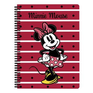 Caderno Universitário Espiral Capa Dura Minnie Listras 1 Matéria 80 Folhas 707180259 - Culturama