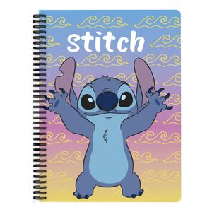 Caderno Universitário Espiral Capa Dura Stitch Ondas 10 Matérias 160 Folhas 707190246 - Culturama