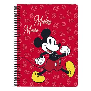 Caderno Universitário Espiral Capa Dura Mickey Pattern 10 Matérias 160 Folhas 707190249 - Culturama