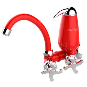 Filtro Com Torneira Bica Móvel Vermelho - Acquabios