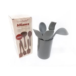 Conjunto Utensílios de Cozinha em Nylon e Silicone 6 Peças LM0438 - honeyhome