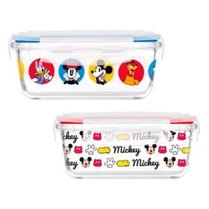 Pote de Vidro Hermético Quadrado 510ml LM3076DY Sortido DIS0329-Disney