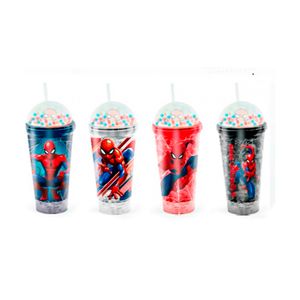 Copo com LED e Canudo 450ml DIS077 Spider-Man - Disney