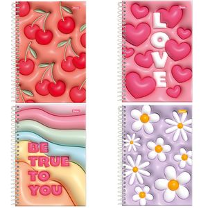 Caderno 1/4 Espiral Capa Dura Nice Cream Sortido 80 Folhas 3169382 - Foroni