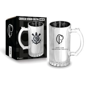 Caneca Times Corinthians Vidro Metalic 480ml 13891 - Brasfoot