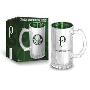 Caneca Times Palmeiras Vidro Metalic 480ml 13889 - Brasfoot