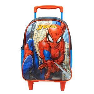 Mochila de Rodinha Infantil Spider Man Azul E Preta - Xeryus