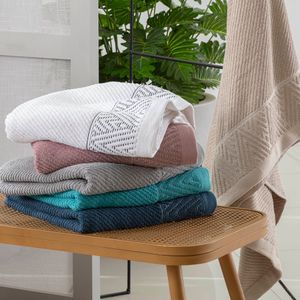 Toalha Banho Jacquard Lisboa Cinza  70x140cm 70060000560057 - Corttex