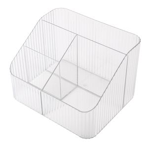 Porta Acessórios Com 4 Divisórias Plástico Transparente 18x14x12cm LM2520 - honeyhome