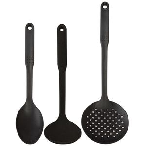 Kit Utensílios Para Servir Poliamida Preto 3 Peças LM2763 - honeyhome