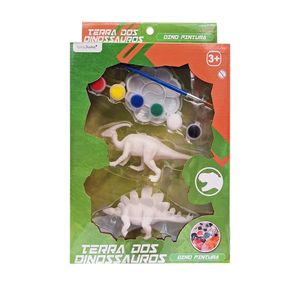 Dinossauro Para Colorir Com Paleta de Tintas Pvc 10 Peças LM2185 - honeyhome