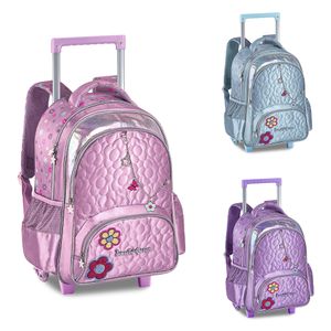 Mochila de Rodinha Transparente Infantil Sweet Queen Cetim Matelassê Sortido SQ24591K - Clio Style