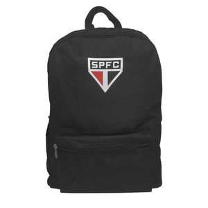 Mochila de Costas Tradicional São Paulo Porta Notebook Nylon Preto Ref.SPFCMOCHRS Amora Brindes