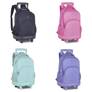 Mochila de Rodinha Juvenil Bolso Frontal Nylon Soft Sortido CG24597 - Clio Style