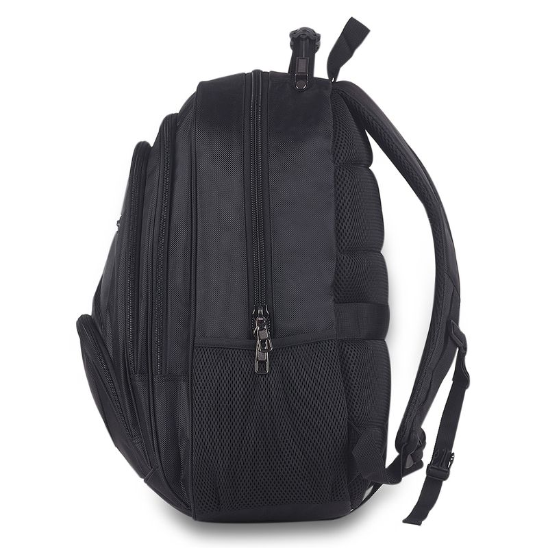 Mochila de Costas Executiva Bolsos Frontais Poliéster Preto