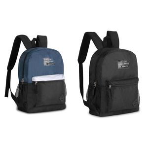 Mochila de Costas Juvenil Urban Style Bolso Frontal Poliéster Sortido MF24549 - Clio Style