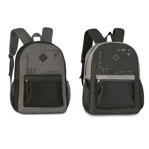 Mochila de Costas Juvenil New Vision Bolso Frontal Poliéster Sortido MF24077 - Clio Style