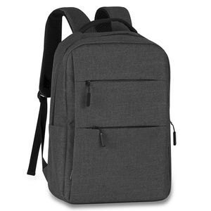 Mochila de Costas Executiva Notebook Bolsos Frontais Compartimento Lateral Poliéster Preto ML24571 - Clio Style