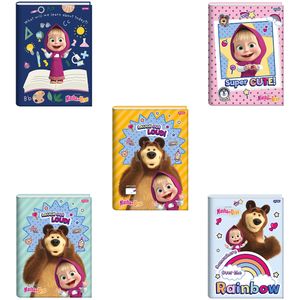 Caderno Universitário Capa Dura Brochura Masha e o Urso 80 Folhas 6921124 - Jandaia