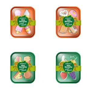 Marmitinha com 4 Mini Borrachas Food Trends Sortida 1 Unidade 10195 - Leo&Leo