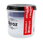 Conjunto_de_Potes_para_Mantimentos_(6,8L/2,9L/1,6L/1,6L/785ml)_Tampa_Rosca_Preta_Plástico_5_Peças_Ref.152006003_Nitron