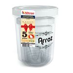 Conjunto_de_Potes_para_Mantimentos_(5,8L/3L/2L/1,6L)_Tampa_Rosca_Branca_com_Medidor_Plástico_5_Peças_Ref.293006002_Nitron