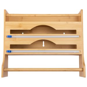 Suporte Porta Rolos 3 Em 1 Para Cozinha Bambu 36,5x10,5x31 LM2780FTO - honeyhome