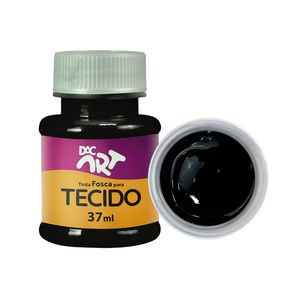 Tinta para Tecido Fosca Preta 37ml 220012 - Dac
