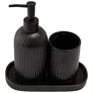 Kit 3 Acessórios Para Banheiro Com Base Cerâmica LM2719-honeyhome