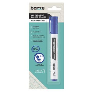 Marcador de Quadro Branco Recarregável Azul 900289 - Bazze