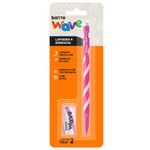 Lapiseira 0.7mm + Borracha Wave Sortida Cartela Com 2 Peças 904584