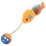 Brinquedo_Para_Gato_Rato_Com_Bola_Guizo_Poliéster_Sortido_12x3x3cm_Ref.LM2950PET_honeyhome