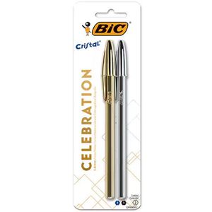 Caneta Esferográfica 1.0mm Cristal Celebration Blister com 2 Unidades 929806 - Bic