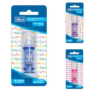 Fita Decorativa Estampas Sortidas 5mmx3m Blister com 1 Unidade 300578 - Tilibra