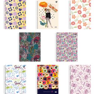 Caderno Universitário Espiral Capa Dura Bom D+ Feminino Sortido 1 Matéria 80 Folhas 233026/10141 - São Domingos