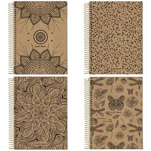 Caderno Universitário Capa Dura Kraft Black Sortido 1 Matéria 80 Folhas 7481224/7481225 - Jandaia