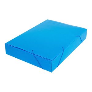 Pasta Escolar com Elástico 55mm Plástico Azul 020409 - Polibrás