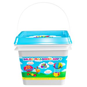 Balde Massinha Soft Utiguti 40x50g com 20 Cores Sortidas 513001 - Uti Guti