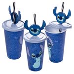 Copo_Com_Canudo_E_Pin_Stitch_Plástico_Azul_500ml_Ref.17439_Plasútil