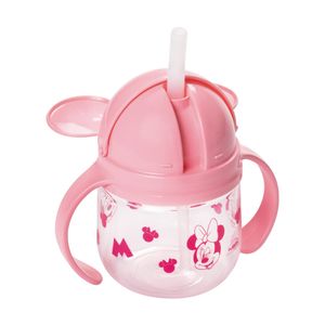 Caneca Treinamento Com Canudo Minnie Plástico Rosa 260ml 17437 - Plasútil
