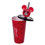 Copo_Com_Canudo_E_Pin_Minnie_Plástico_Vermelho_500ml_Ref.17442_Plasútil
